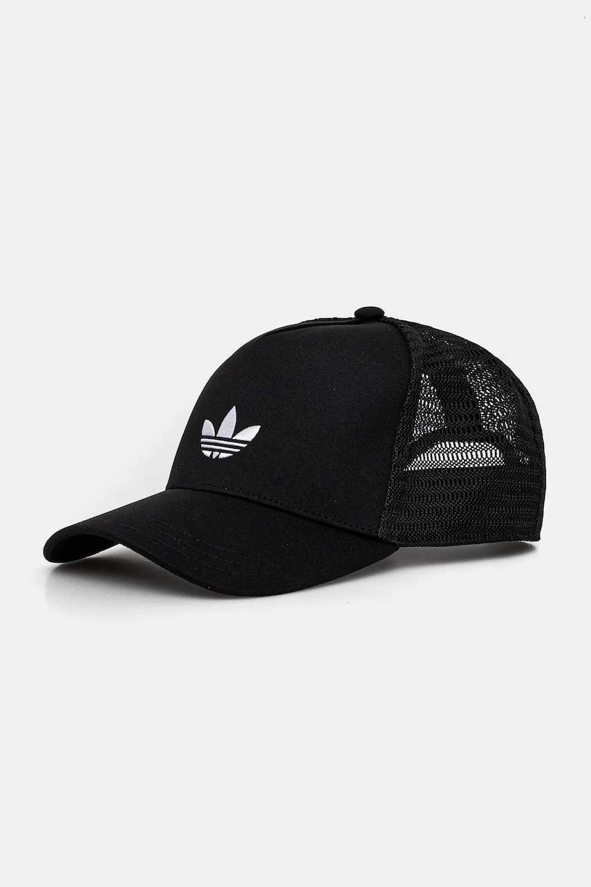 adidas Originals șapcă CURVED TRUCKER culoarea negru, uni, JC6038
