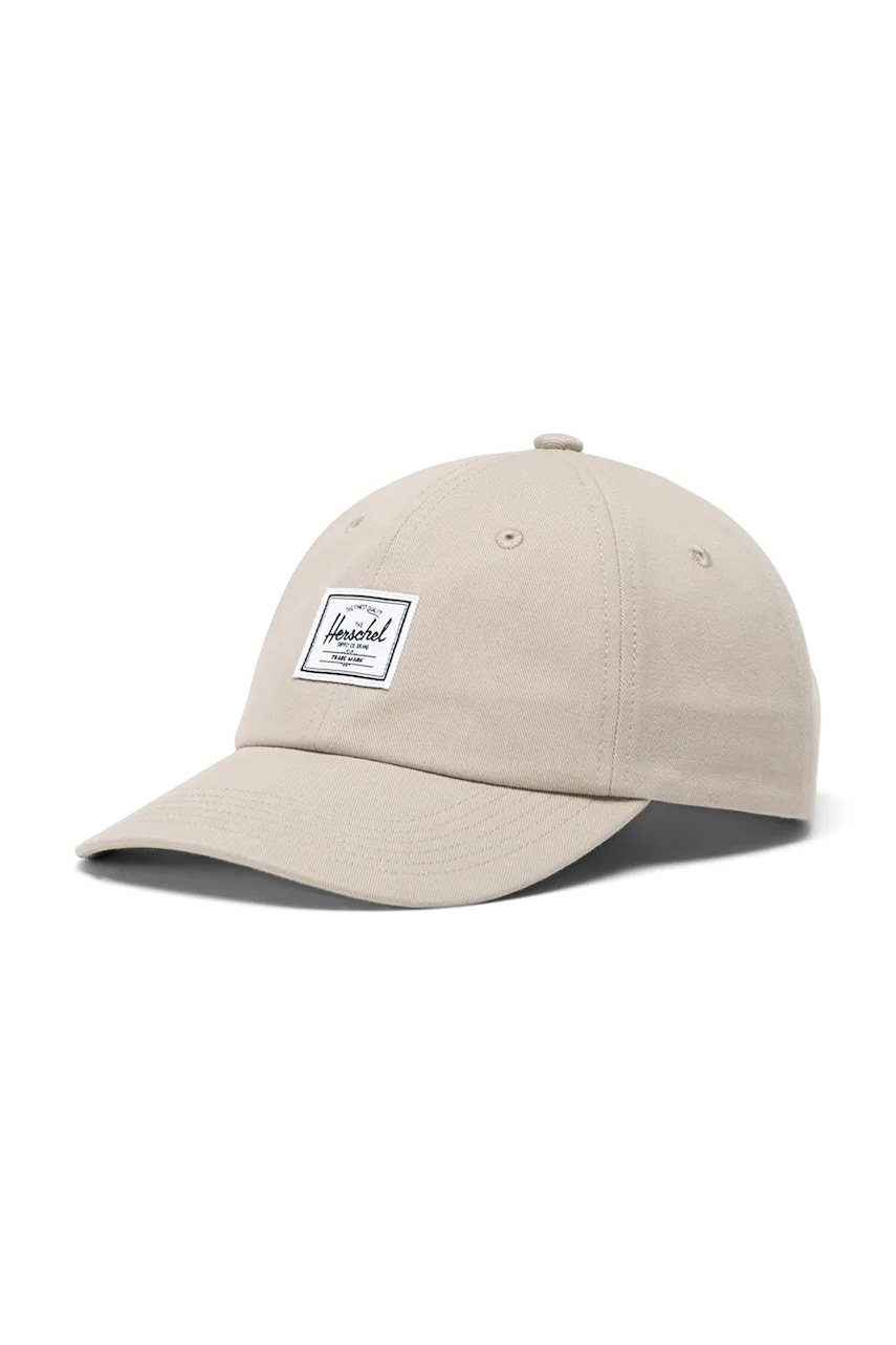Herschel șapcă de baseball din bumbac culoarea gri, neted, 50554-06537-OS Herschel șapcă de baseball din bumbac culoarea gri, neted, 50554-06537-OS