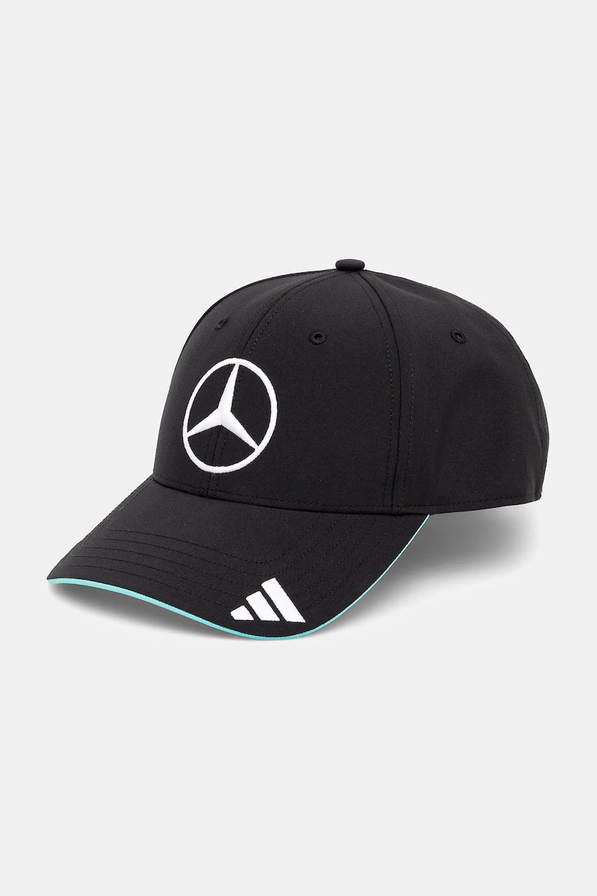 adidas sapca x Mercedes culoarea negru, cu imprimeu, JW6267 adidas sapca x Mercedes culoarea negru, cu imprimeu, JW6267