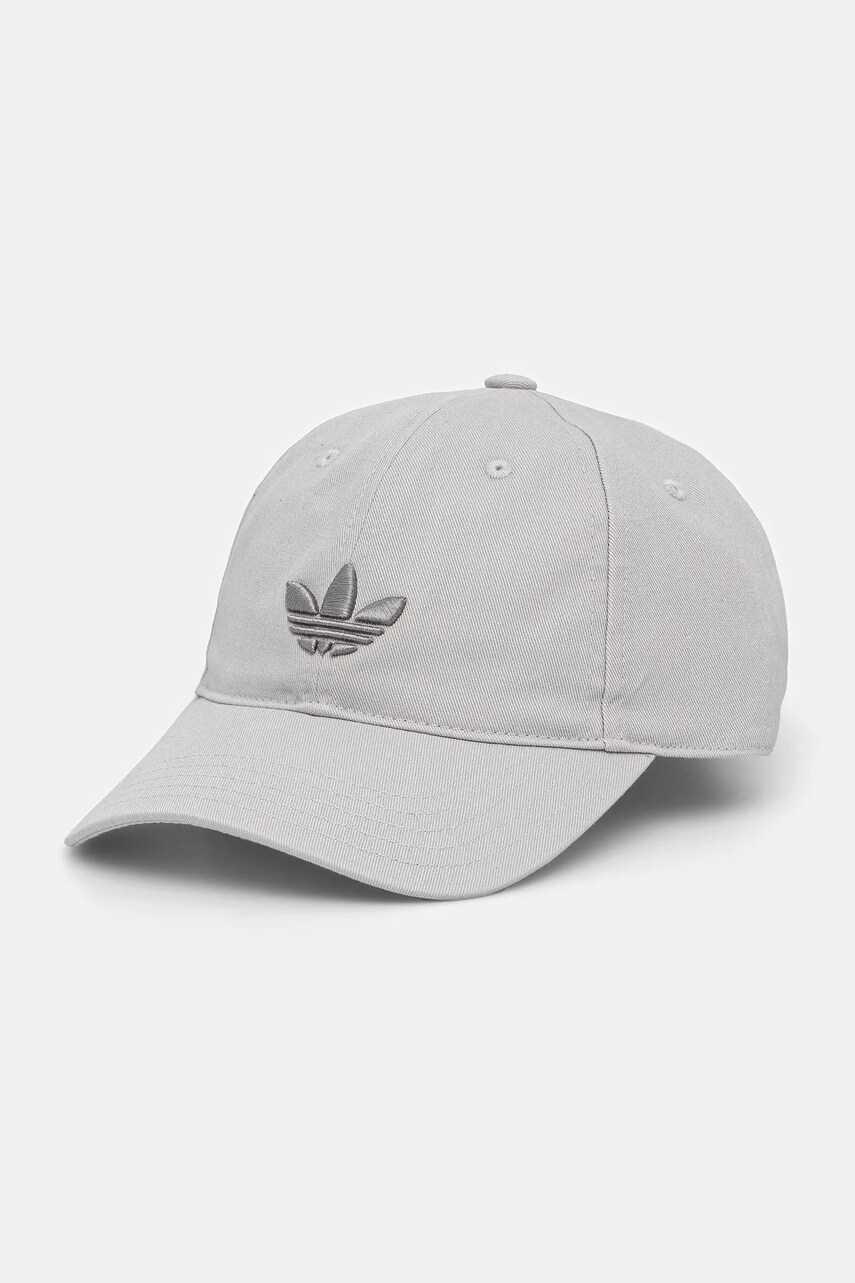 adidas Originals șapcă de baseball din bumbac culoarea gri, cu imprimeu, JC6029