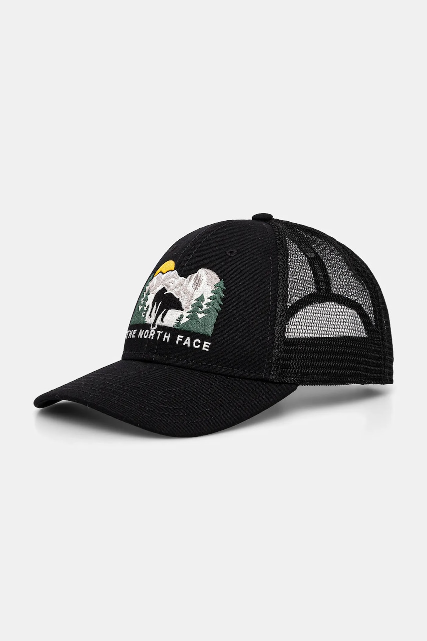 The North Face sapca Embroidered Mudder Trucker culoarea negru, cu imprimeu, NF0A7WH396O1 The North Face sapca Embroidered Mudder Trucker culoarea negru, cu imprimeu, NF0A7WH396O1