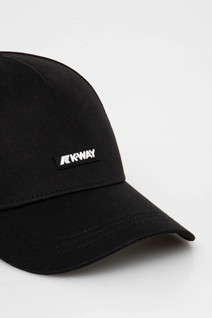 Хлопковая кепка K-Way цвет чёрный с аппликацией K8132SW Хлопковая кепка K-Way цвет чёрный с аппликацией K8132SW
