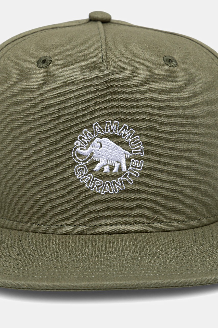 Хлопковая кепка Mammut цвет зелёный с аппликацией 1191-00641