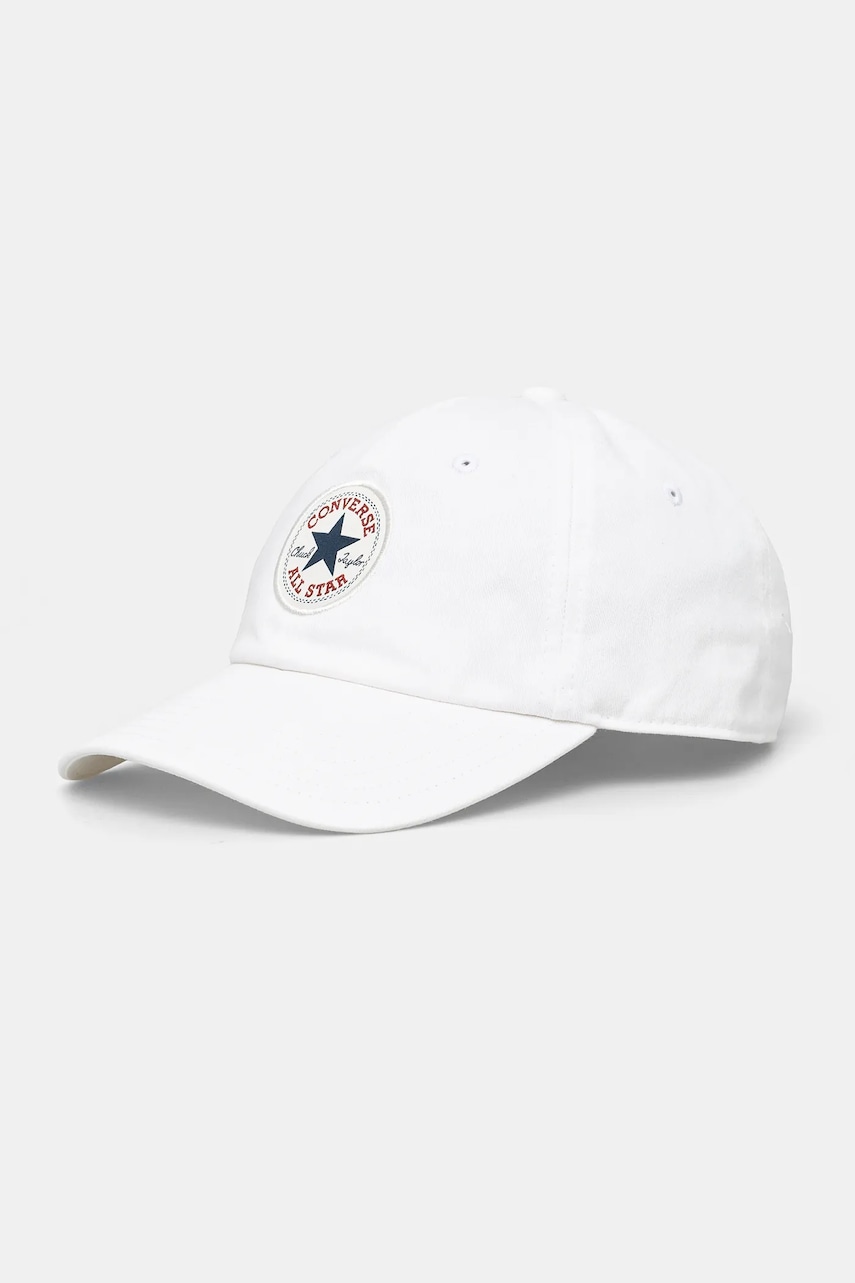 Converse șapcă de baseball din bumbac culoarea bej, cu imprimeu, 10027421-A18 Converse șapcă de baseball din bumbac culoarea bej, cu imprimeu, 10027421-A18