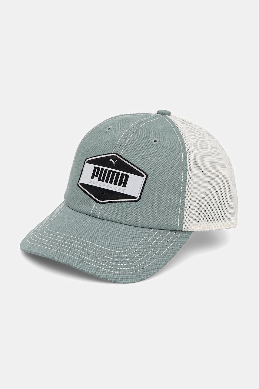 Puma șapcă culoarea verde, cu imprimeu, 25976