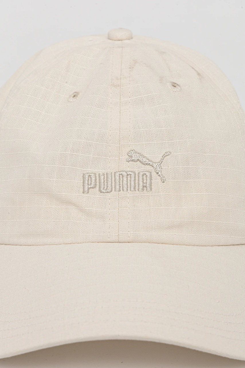 Хлопковая кепка Puma цвет бежевый с аппликацией 25983
