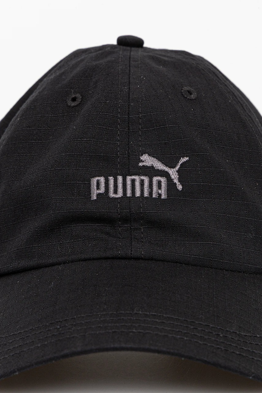 Хлопковая кепка Puma цвет чёрный с аппликацией 25983