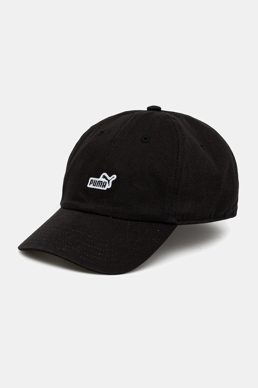 Puma șapcă de baseball din bumbac culoarea negru, cu imprimeu, 25997 Puma șapcă de baseball din bumbac culoarea negru, cu imprimeu, 25997