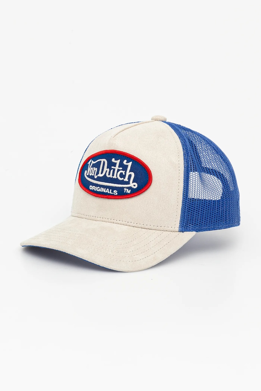 Von Dutch sapca culoarea bej, cu imprimeu, 7030828 Von Dutch sapca culoarea bej, cu imprimeu, 7030828