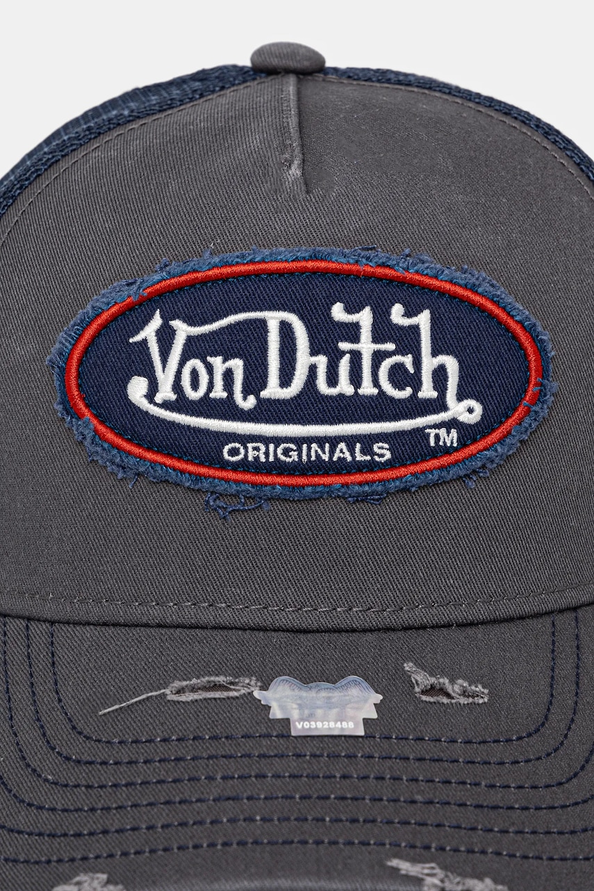 Кепка Von Dutch цвет серый с аппликацией 7030845 Кепка Von Dutch цвет серый с аппликацией 7030845