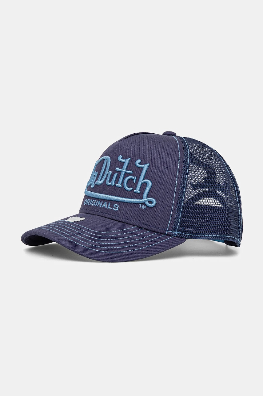Von Dutch sapca culoarea albastru marin, cu imprimeu, 7030862 Von Dutch sapca culoarea albastru marin, cu imprimeu, 7030862