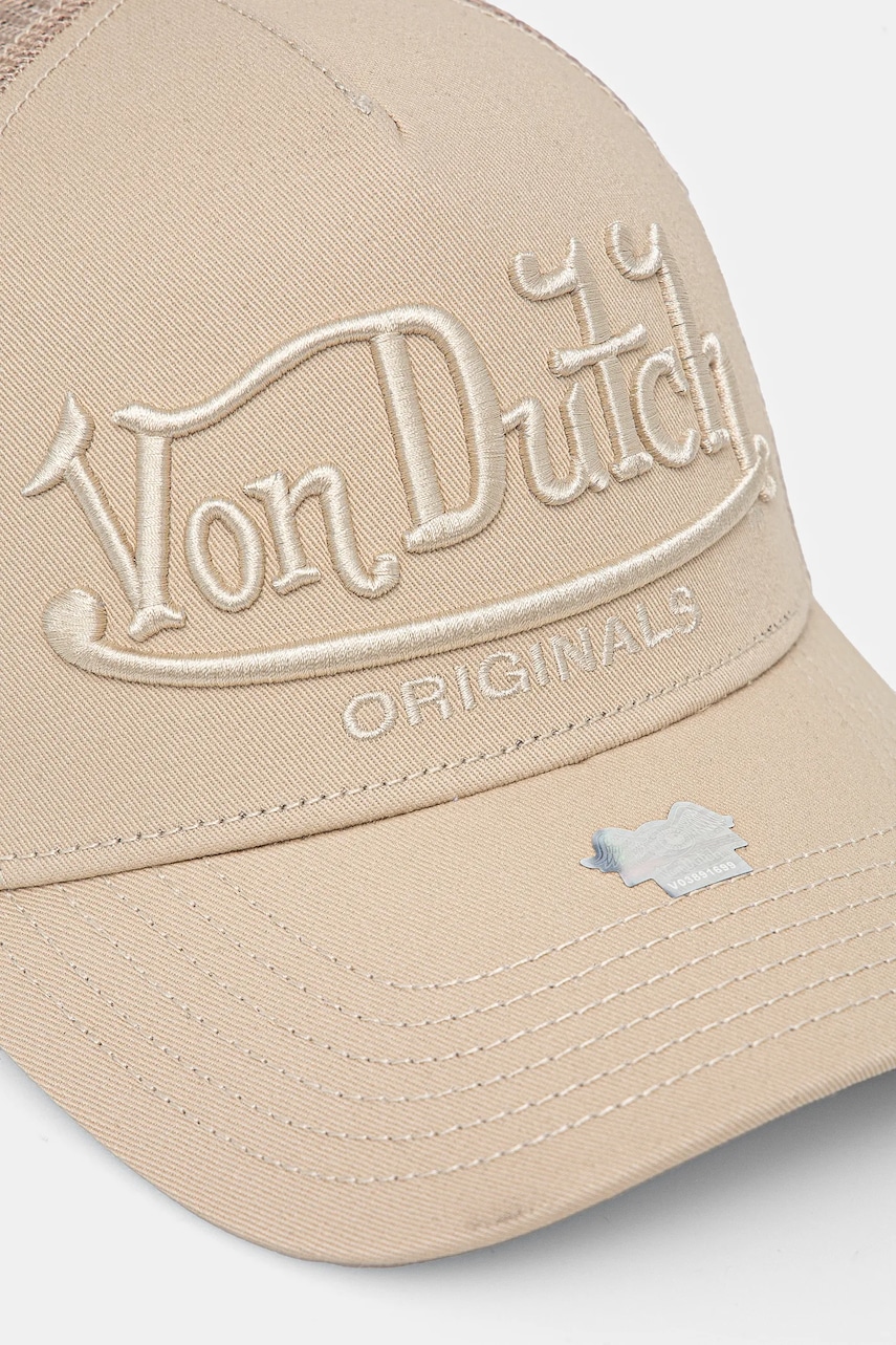 Кепка Von Dutch цвет бежевый с аппликацией 7030854 Кепка Von Dutch цвет бежевый с аппликацией 7030854