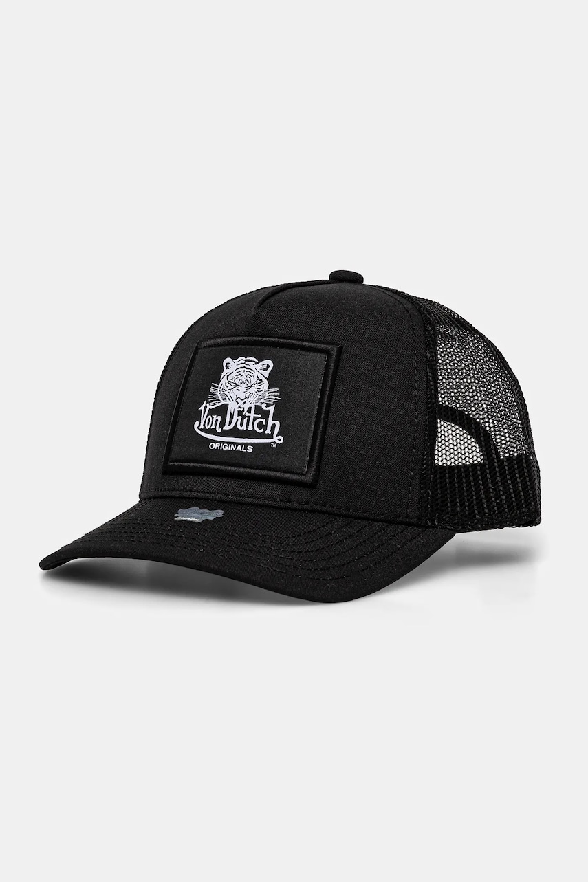 Von Dutch sapca culoarea negru, cu imprimeu, 7030839 Von Dutch sapca culoarea negru, cu imprimeu, 7030839