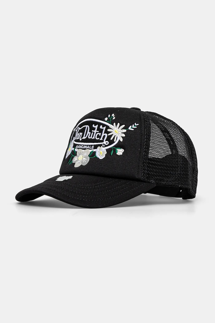 Von Dutch sapca culoarea negru, cu imprimeu, 7030851 Von Dutch sapca culoarea negru, cu imprimeu, 7030851
