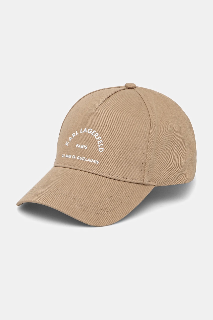 Karl Lagerfeld șapcă de baseball din bumbac culoarea verde, cu imprimeu, A1W33201 Karl Lagerfeld șapcă de baseball din bumbac culoarea verde, cu imprimeu, A1W33201