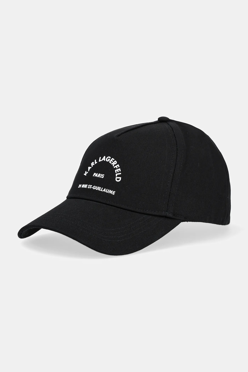 Karl Lagerfeld sapca de baseball din bumbac culoarea negru, cu imprimeu, A1W33201