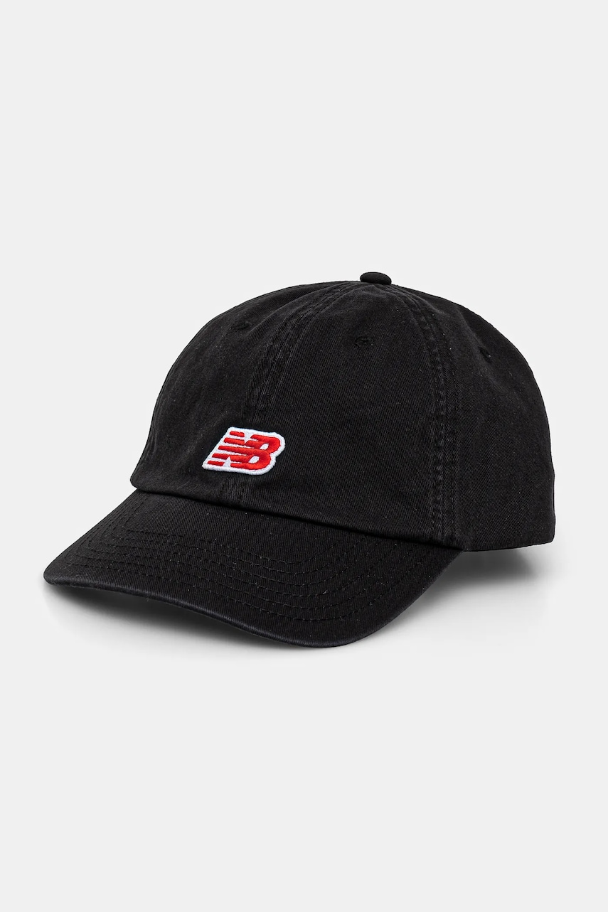 New Balance șapcă de baseball din bumbac culoarea negru, cu imprimeu, LAH51013BK New Balance șapcă de baseball din bumbac culoarea negru, cu imprimeu, LAH51013BK