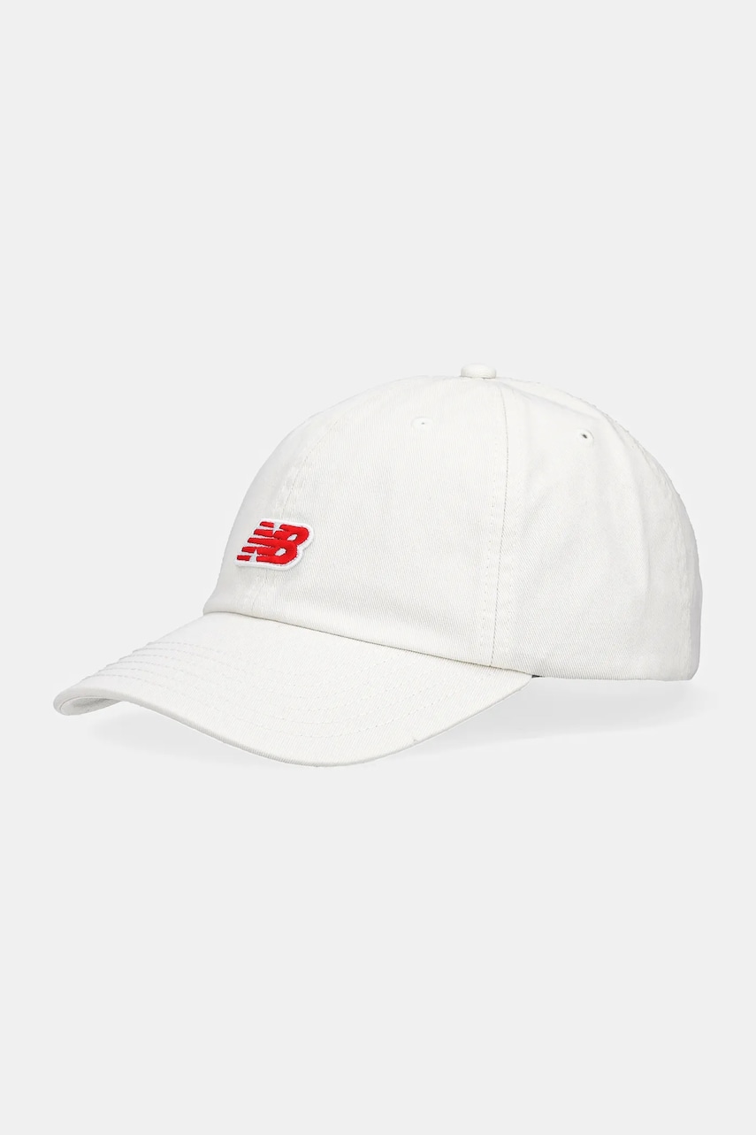 New Balance șapcă de baseball din bumbac culoarea alb, cu imprimeu, LAH51013SST New Balance șapcă de baseball din bumbac culoarea alb, cu imprimeu, LAH51013SST