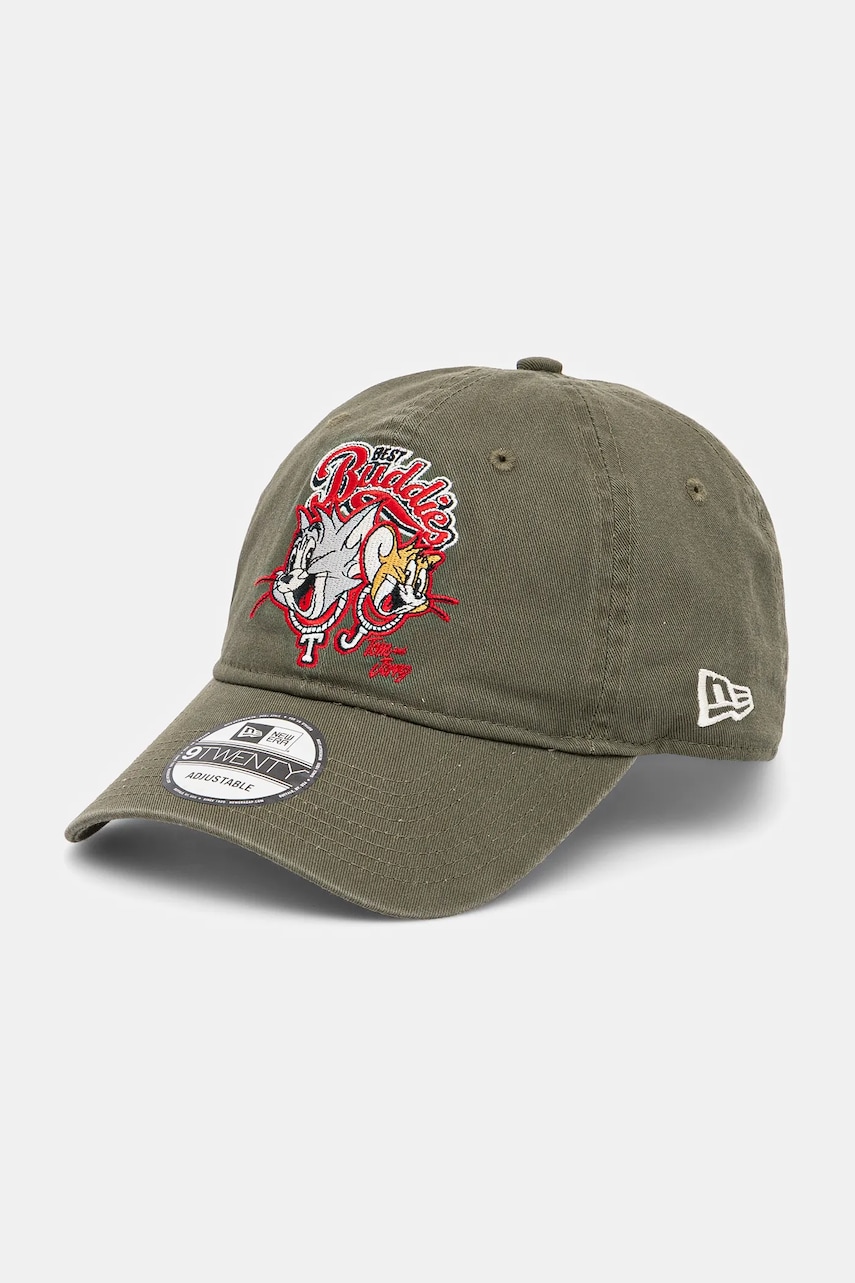New Era șapcă de baseball din bumbac culoarea verde, cu imprimeu, 60595265 New Era șapcă de baseball din bumbac culoarea verde, cu imprimeu, 60595265