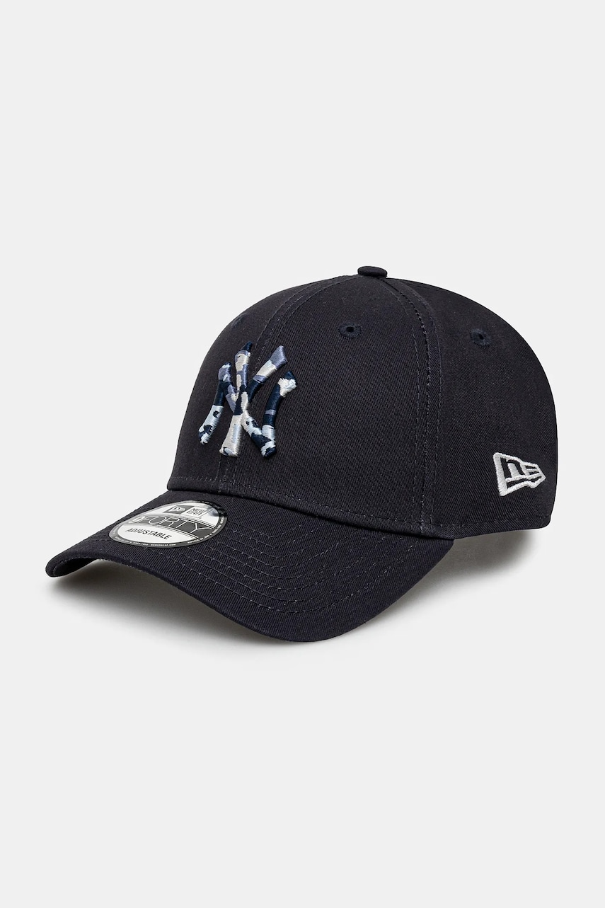 New Era șapcă de baseball din bumbac culoarea albastru marin, cu imprimeu, 60595180 New Era șapcă de baseball din bumbac culoarea albastru marin, cu imprimeu, 60595180