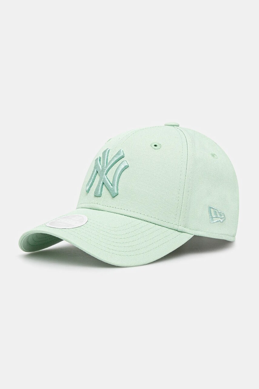 New Era sapca de baseball din bumbac culoarea verde, neted, 60595169