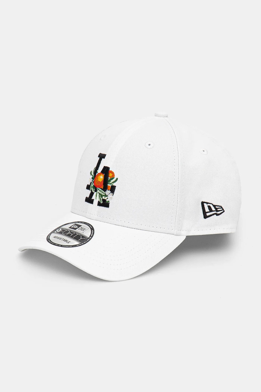 New Era șapcă de baseball din bumbac culoarea alb, neted, 60595429 New Era șapcă de baseball din bumbac culoarea alb, neted, 60595429