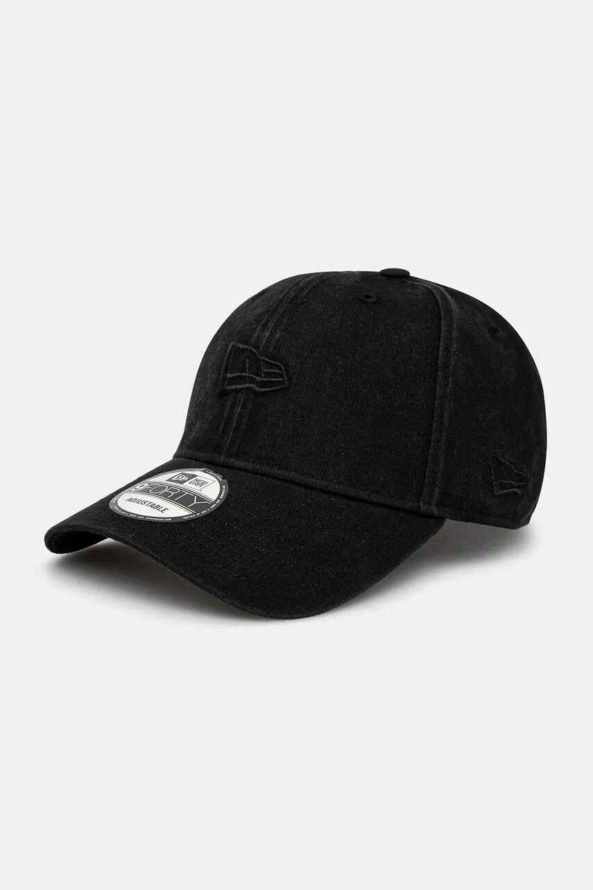 New Era șapcă culoarea negru, uni, 60595458
