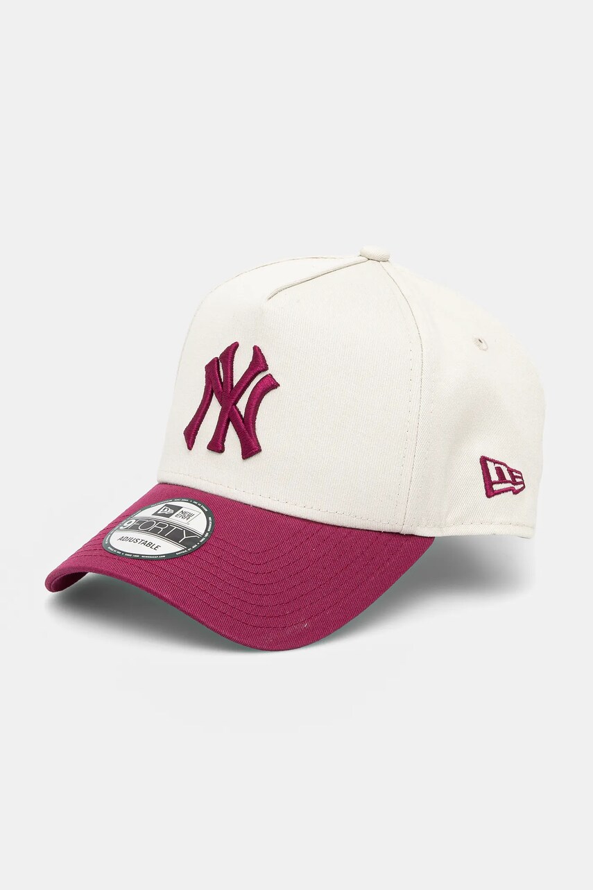 New Era șapcă de baseball din bumbac culoarea bej, cu imprimeu, 60595241 New Era șapcă de baseball din bumbac culoarea bej, cu imprimeu, 60595241
