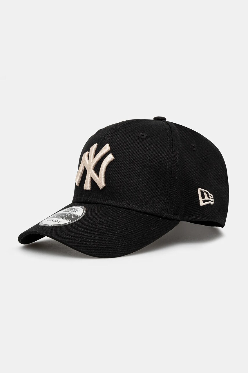 New Era sapca de baseball din bumbac culoarea negru, neted, 60595159