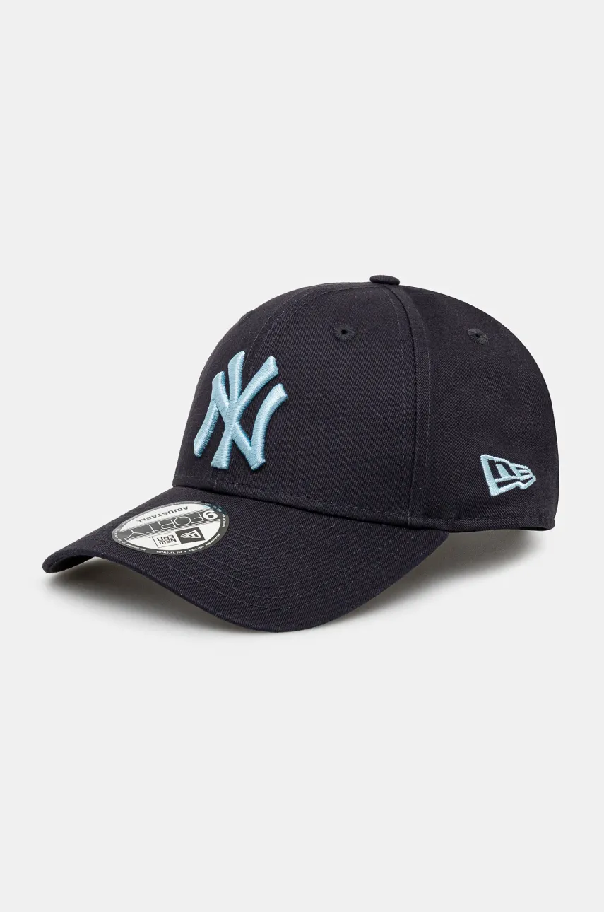 New Era șapcă de baseball din bumbac culoarea albastru marin, neted, 60595157