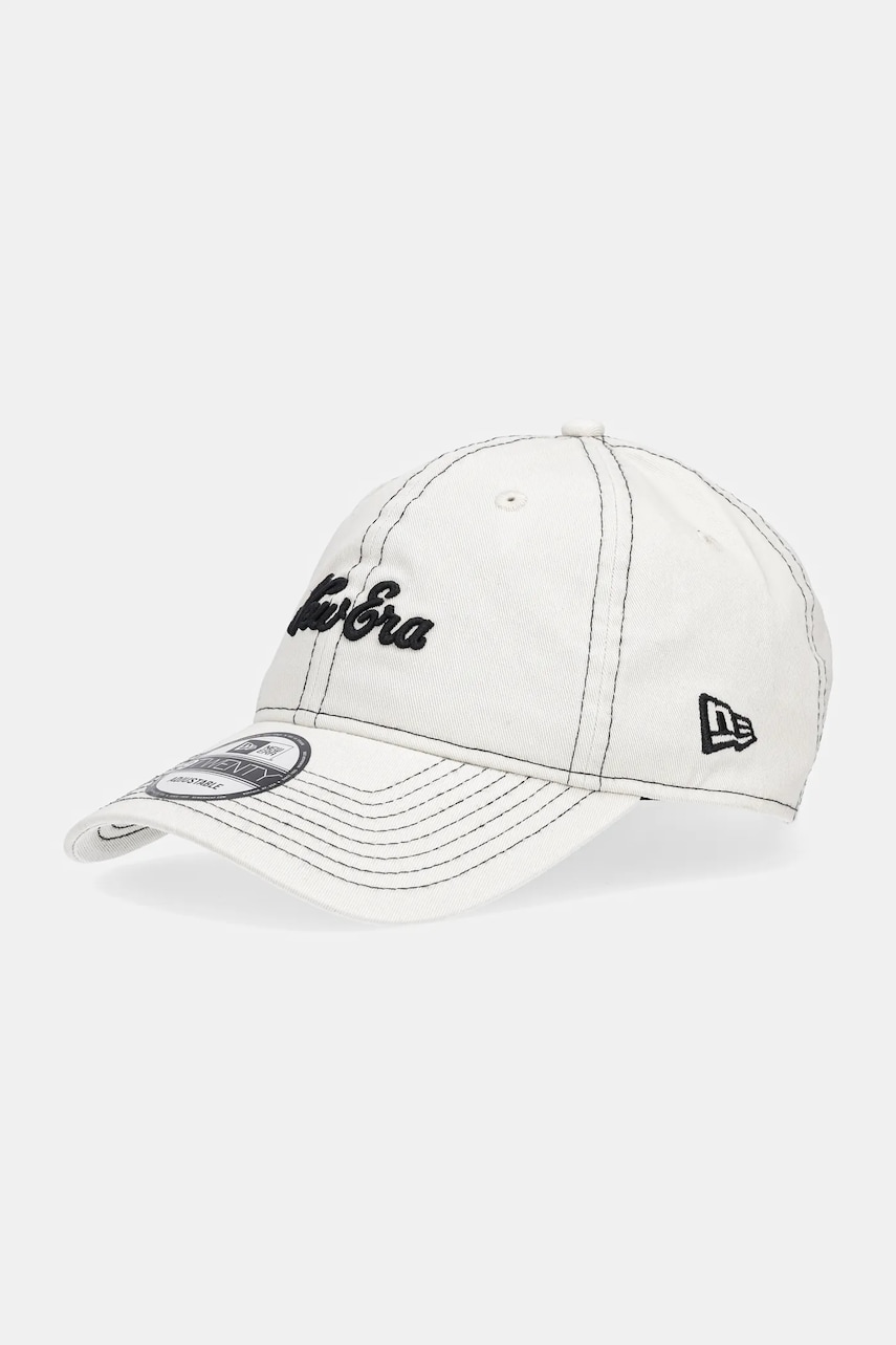 New Era șapcă de baseball din bumbac culoarea bej, cu imprimeu, 60595290 New Era șapcă de baseball din bumbac culoarea bej, cu imprimeu, 60595290