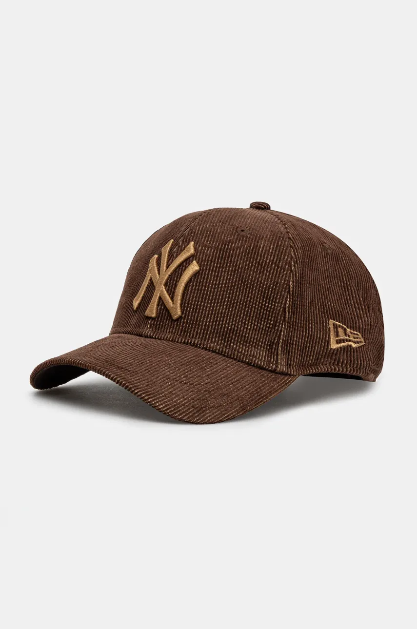 New Era șapcă de baseball din catifea culoarea maro, cu imprimeu, 60595424