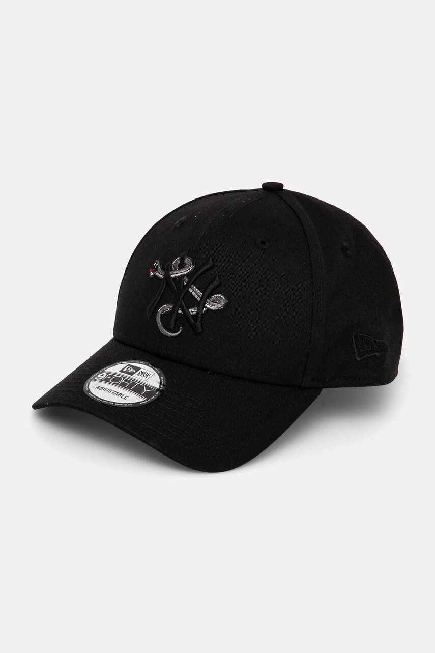 New Era șapcă de baseball din bumbac culoarea negru, cu imprimeu, 60595224