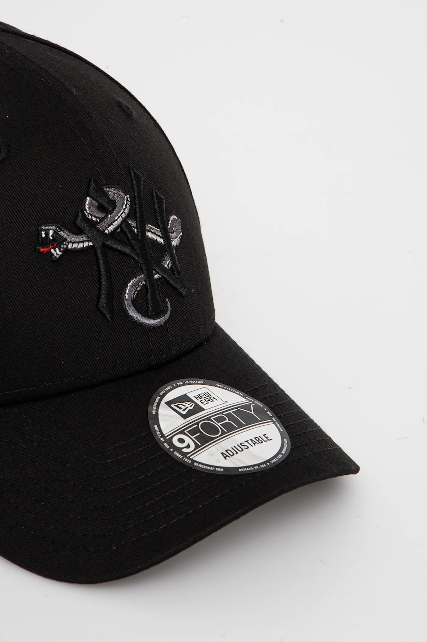 Хлопковая кепка New Era цвет чёрный с аппликацией 60595224 Хлопковая кепка New Era цвет чёрный с аппликацией 60595224