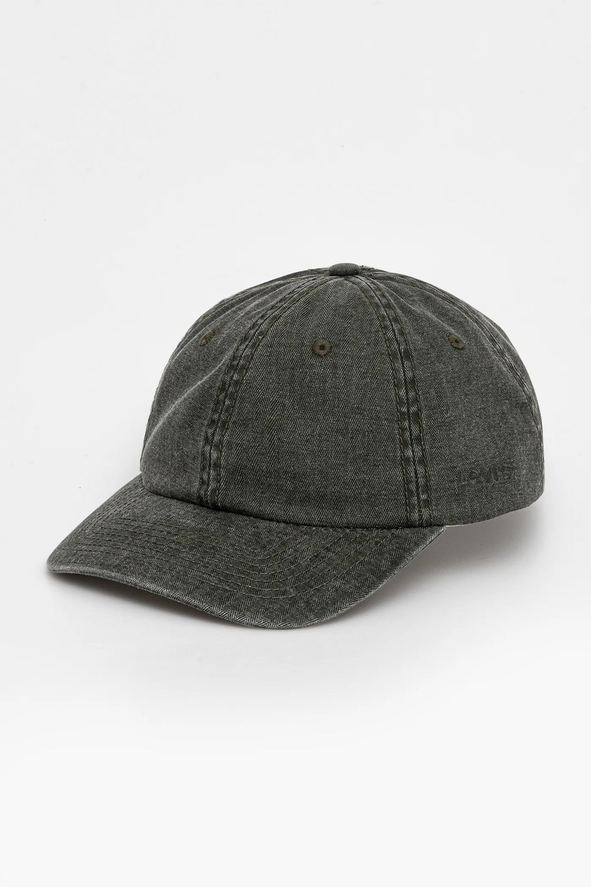 Levi's sapca de baseball din bumbac culoarea verde, neted, D7589-0025