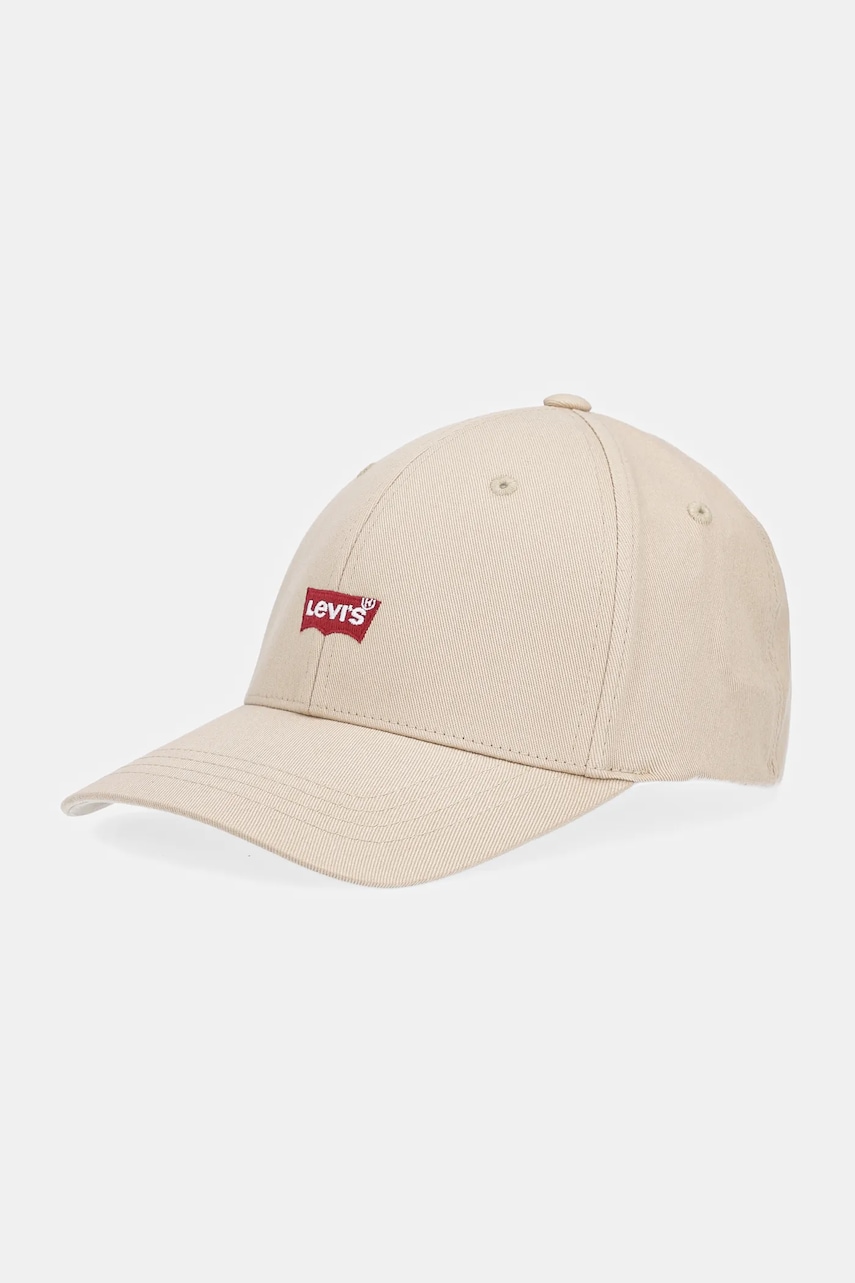 Levi's șapcă culoarea bej, cu imprimeu, D7723-0025 Levi's șapcă culoarea bej, cu imprimeu, D7723-0025
