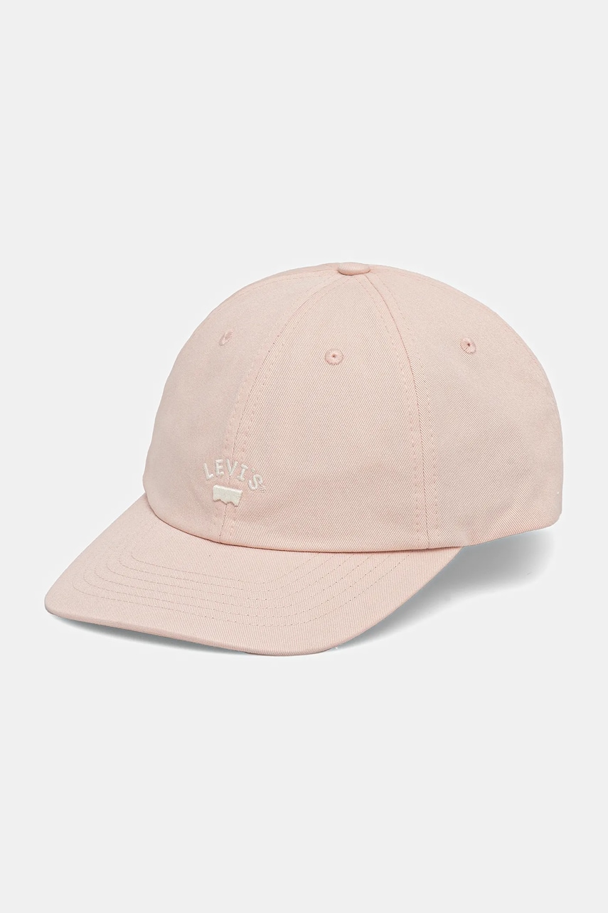 Levně Bavlněná baseballová čepice Levi's růžová barva, s aplikací, 000AG-0013