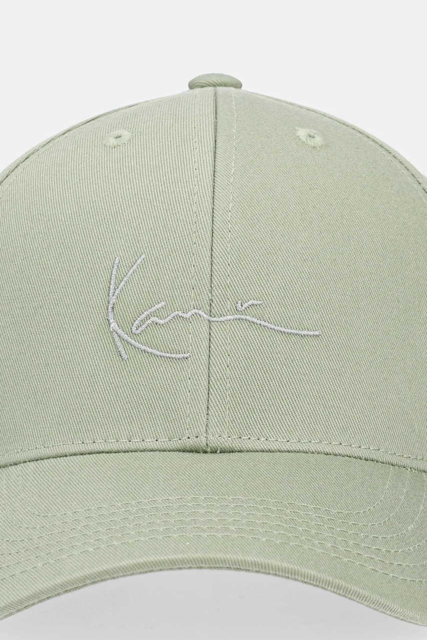 Хлопковая кепка Karl Kani цвет зелёный с аппликацией PD00005192