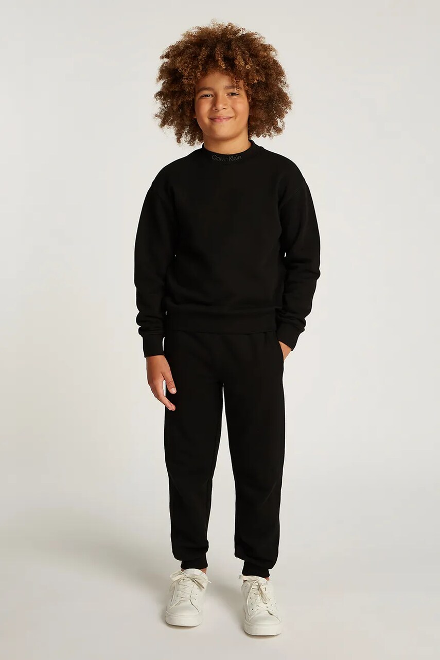 Levně Dětská tepláková souprava Calvin Klein Jeans 0 černá barva, IB0IB02385