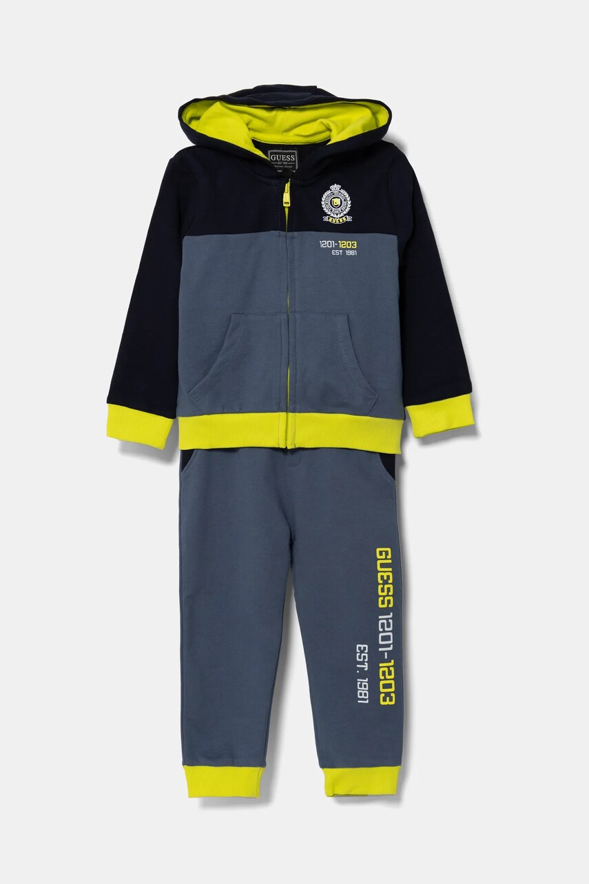 Levně Bavlněná tepláková souprava pro miminka Guess modrá barva, I5RG12 KA6R4