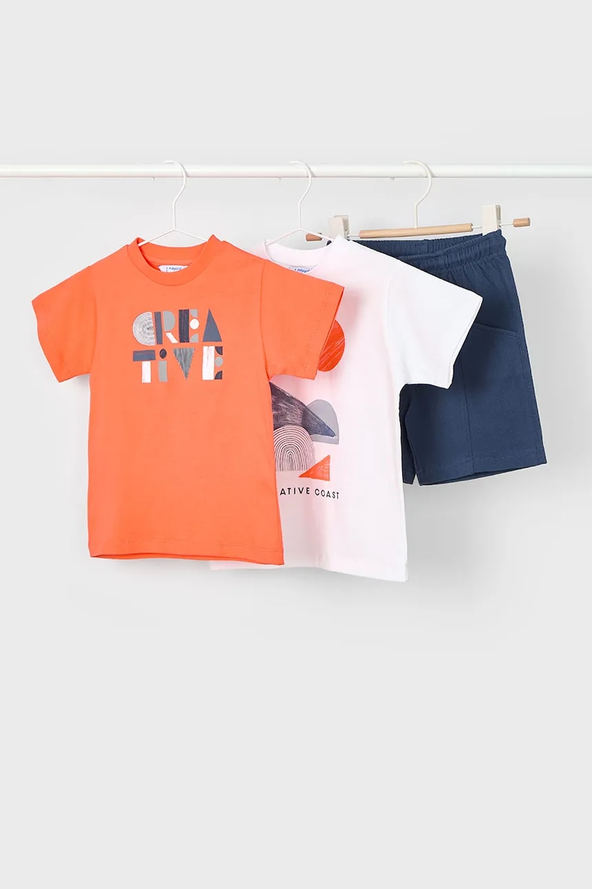 Mayoral set de bumbac pentru copii culoarea portocaliu, 3602