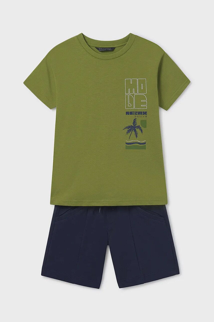 Mayoral set de bumbac pentru copii culoarea verde, 6677