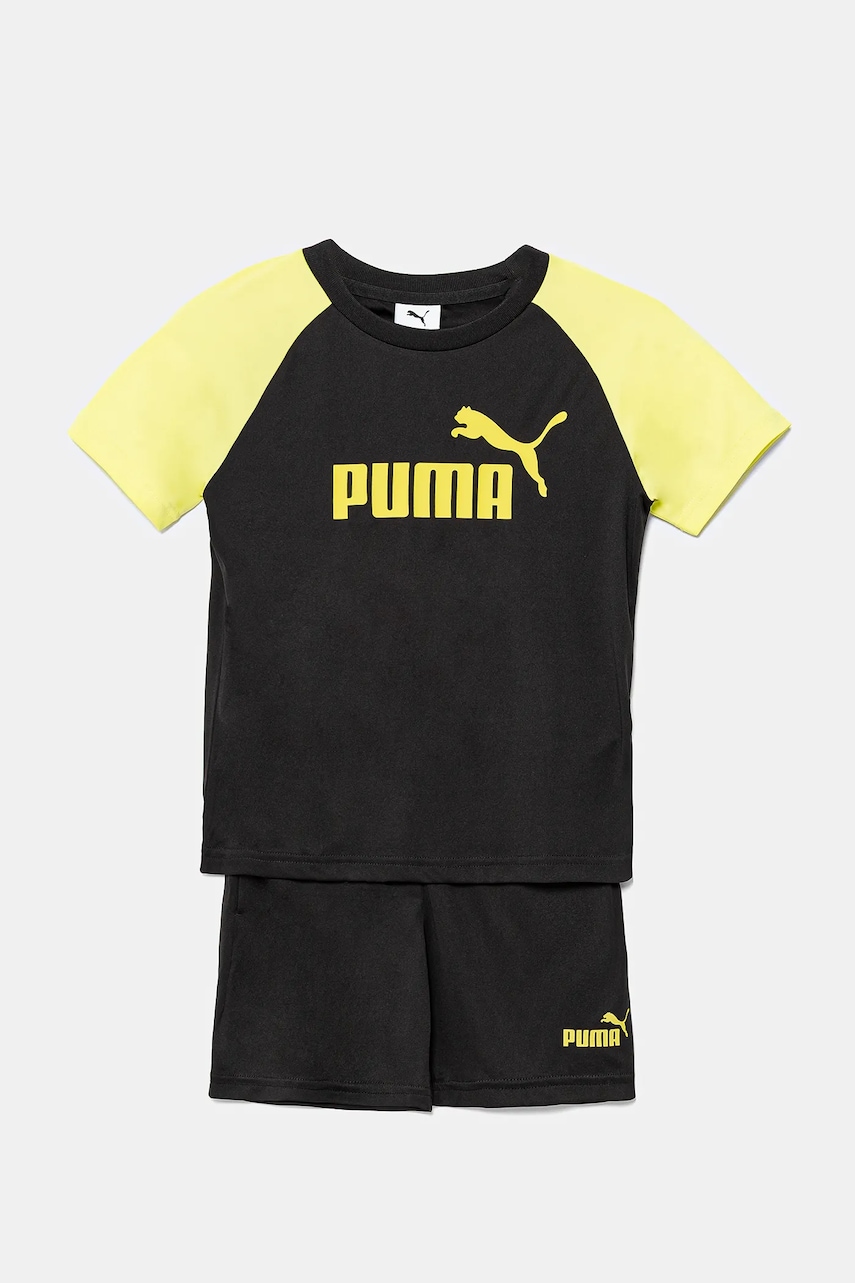 Puma compleu copii ESS No.1 Logo Poly Tee and Shorts Set culoarea negru, 686299 Puma compleu copii ESS No.1 Logo Poly Tee and Shorts Set culoarea negru, 686299