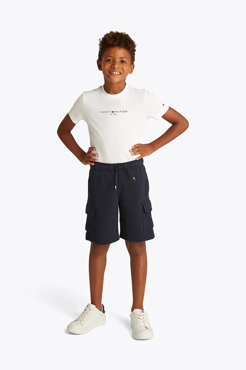 Levně Dětská bavlněná souprava Tommy Hilfiger tmavomodrá barva, KB0KB09661
