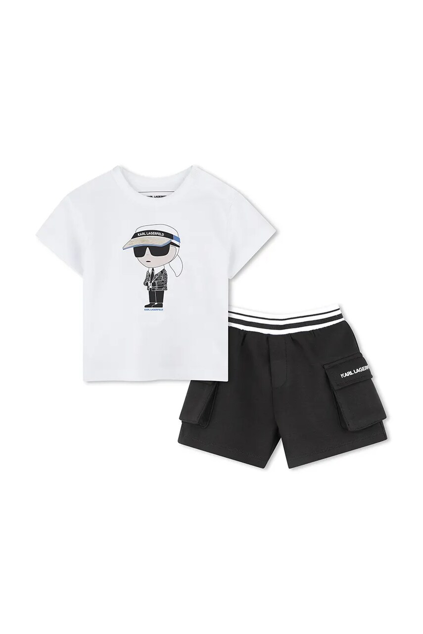 Karl Lagerfeld set de bumbac pentru bebeluși culoarea alb, Z30502