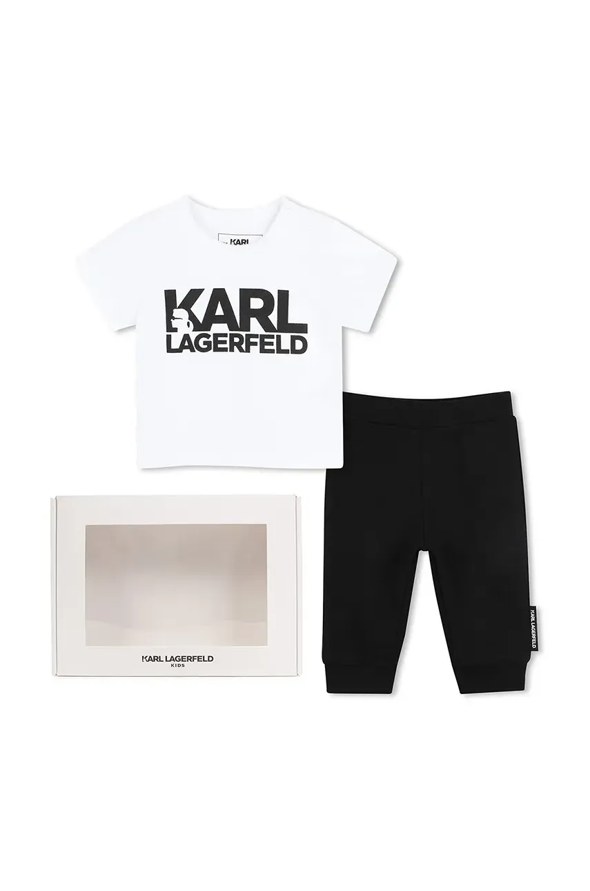 Karl Lagerfeld set de bumbac pentru copii culoarea alb, Z30506