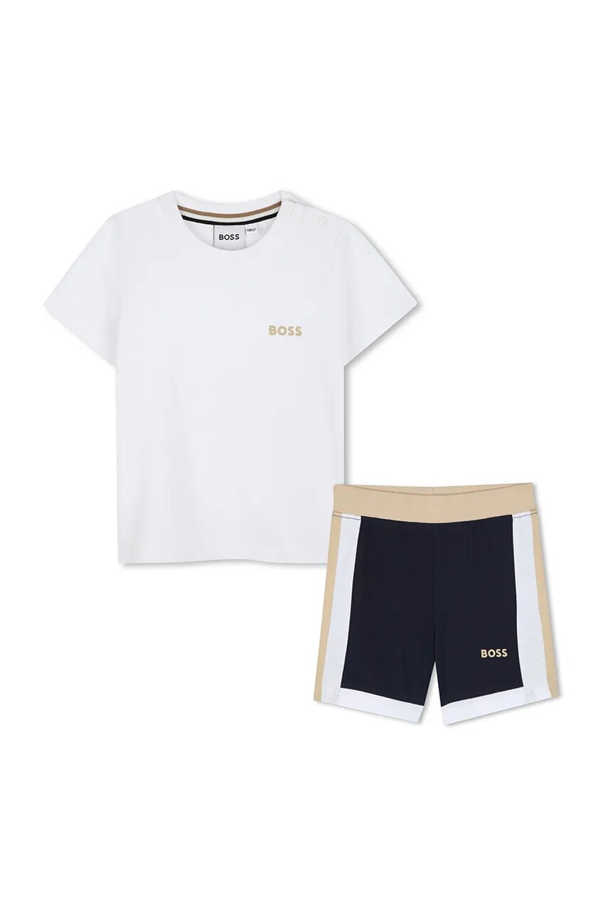BOSS compleu copii culoarea alb, J52119