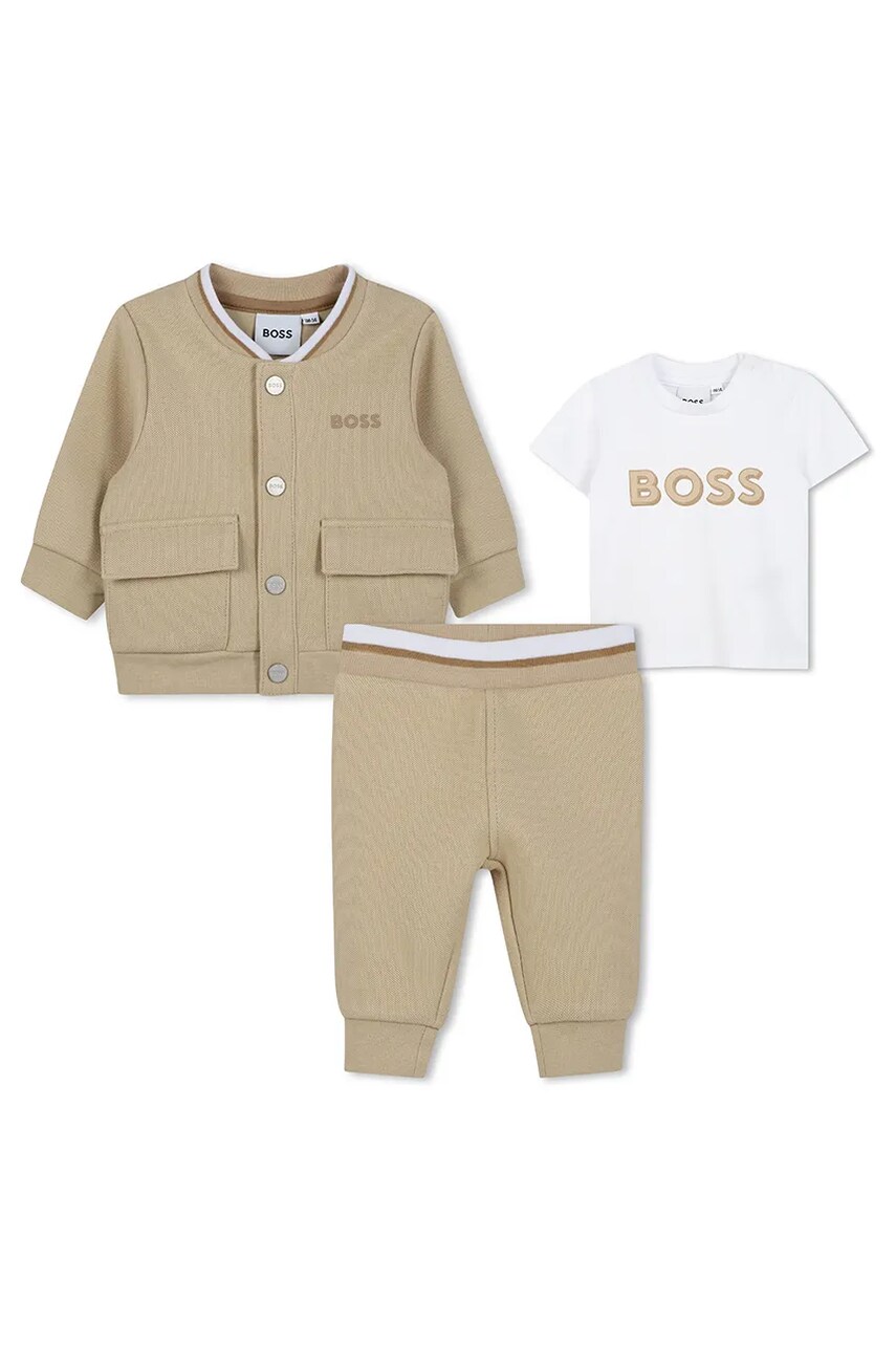 BOSS trening bebelusi 3-pack culoarea bej, J52220