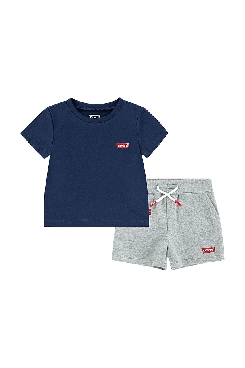 Levi's compleu bebe BATWING TEE & KNIT SHORT S culoarea albastru marin, 6EK813 Levi's compleu bebe BATWING TEE & KNIT SHORT S culoarea albastru marin, 6EK813