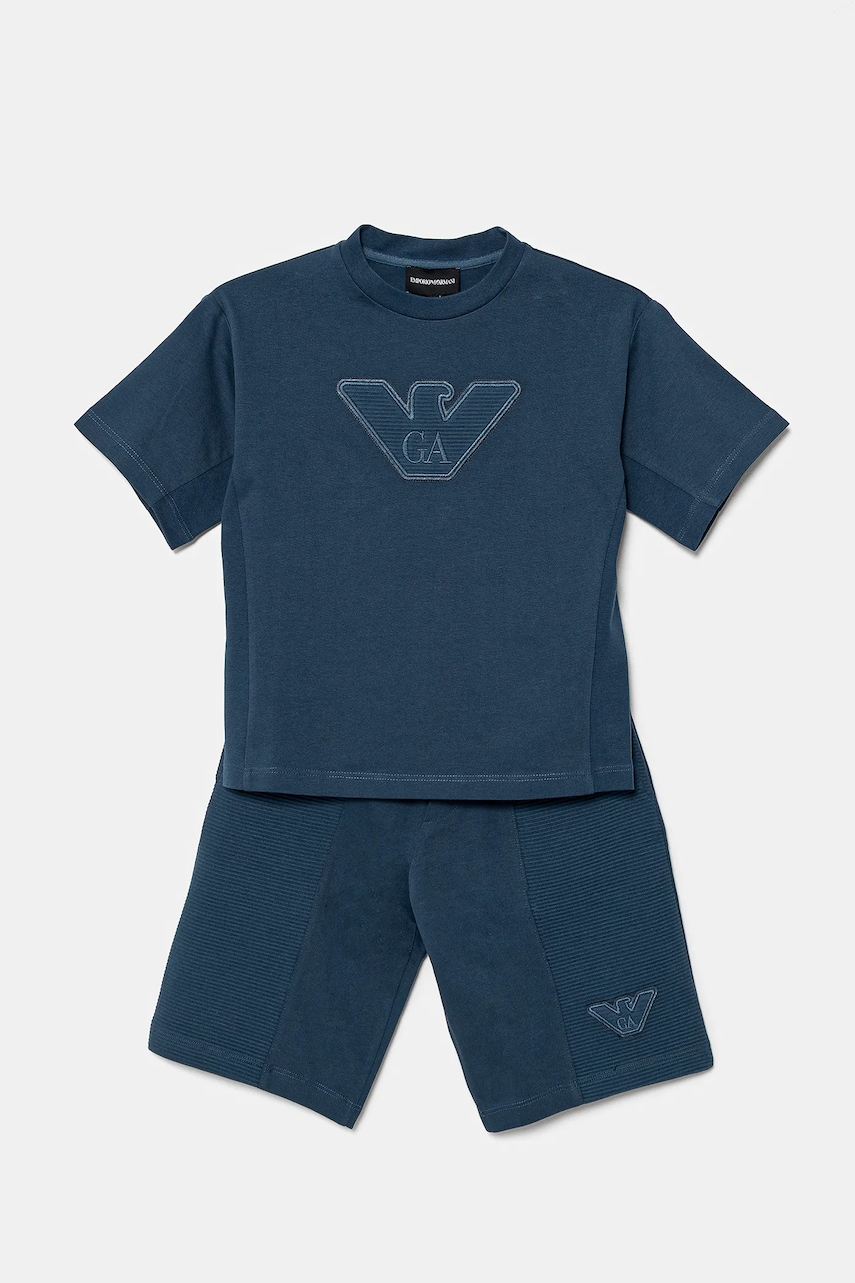

Детски памучен комплект Emporio Armani в синьо EB000143 AF13304, Тъмносин